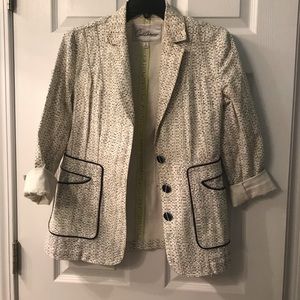 Cabi white and blue speckled blazer
